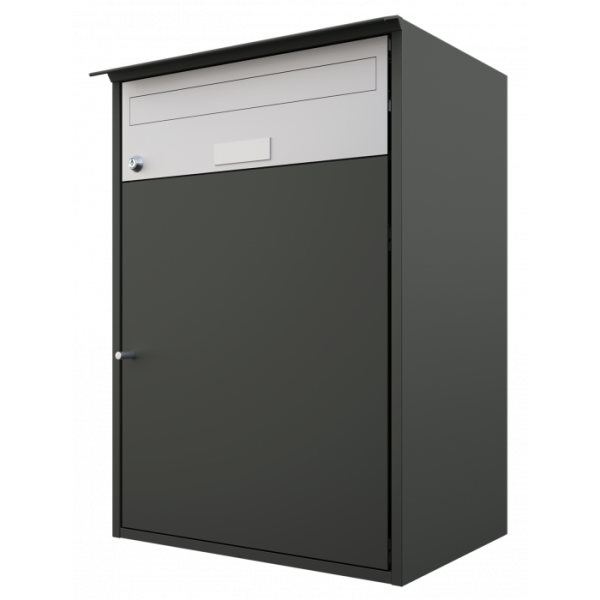 Huber Briefkasten Alu 400 mit Ablagefach, Anthrazitgrau